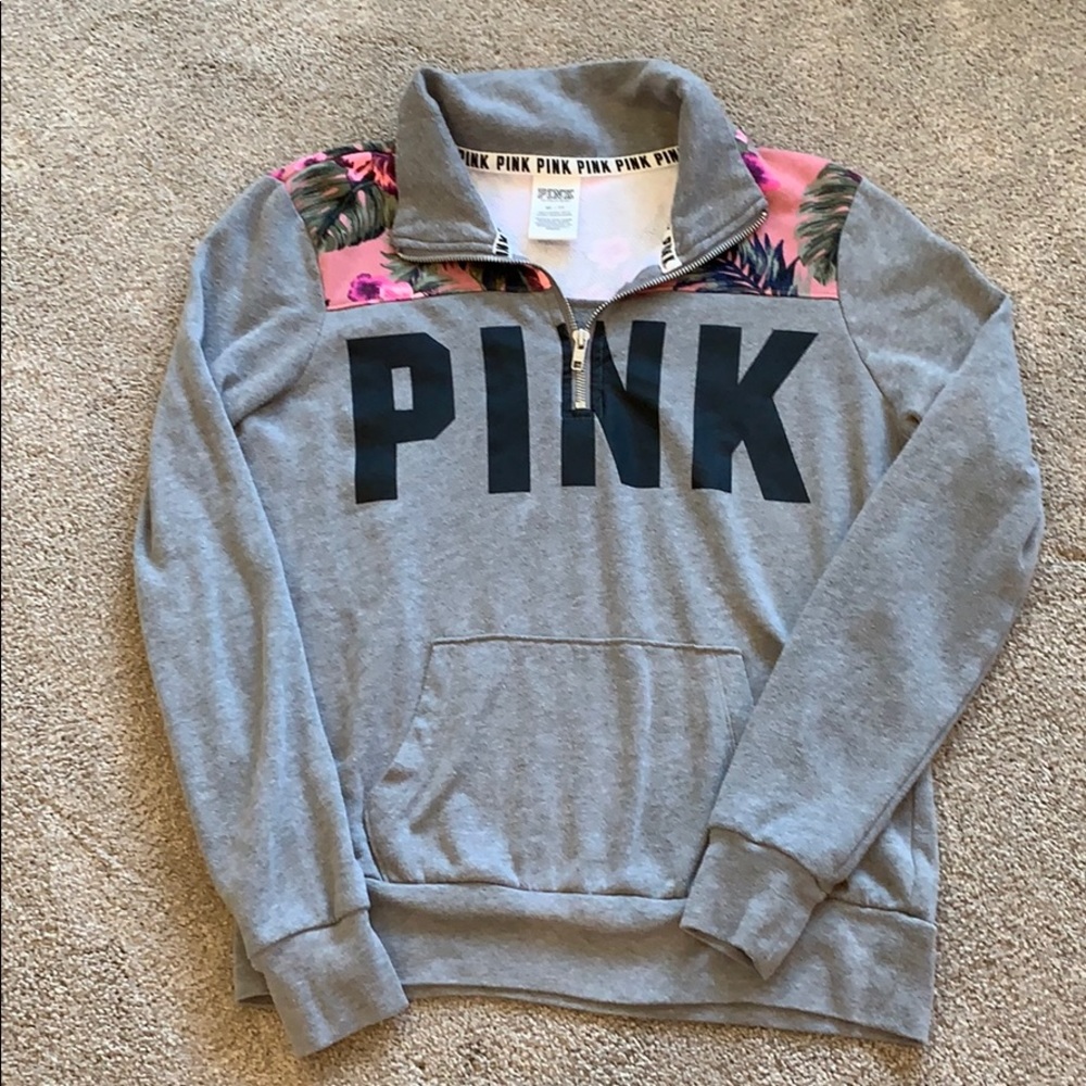 PINK pull over zip up size XS